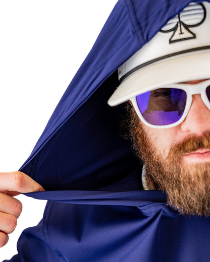 Performance Golf Hoodie - Navy - Pins and Aces