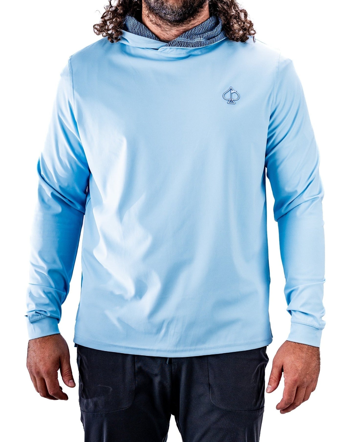 Performance Golf Hoodie - Squiggle Blue - Pins and Aces