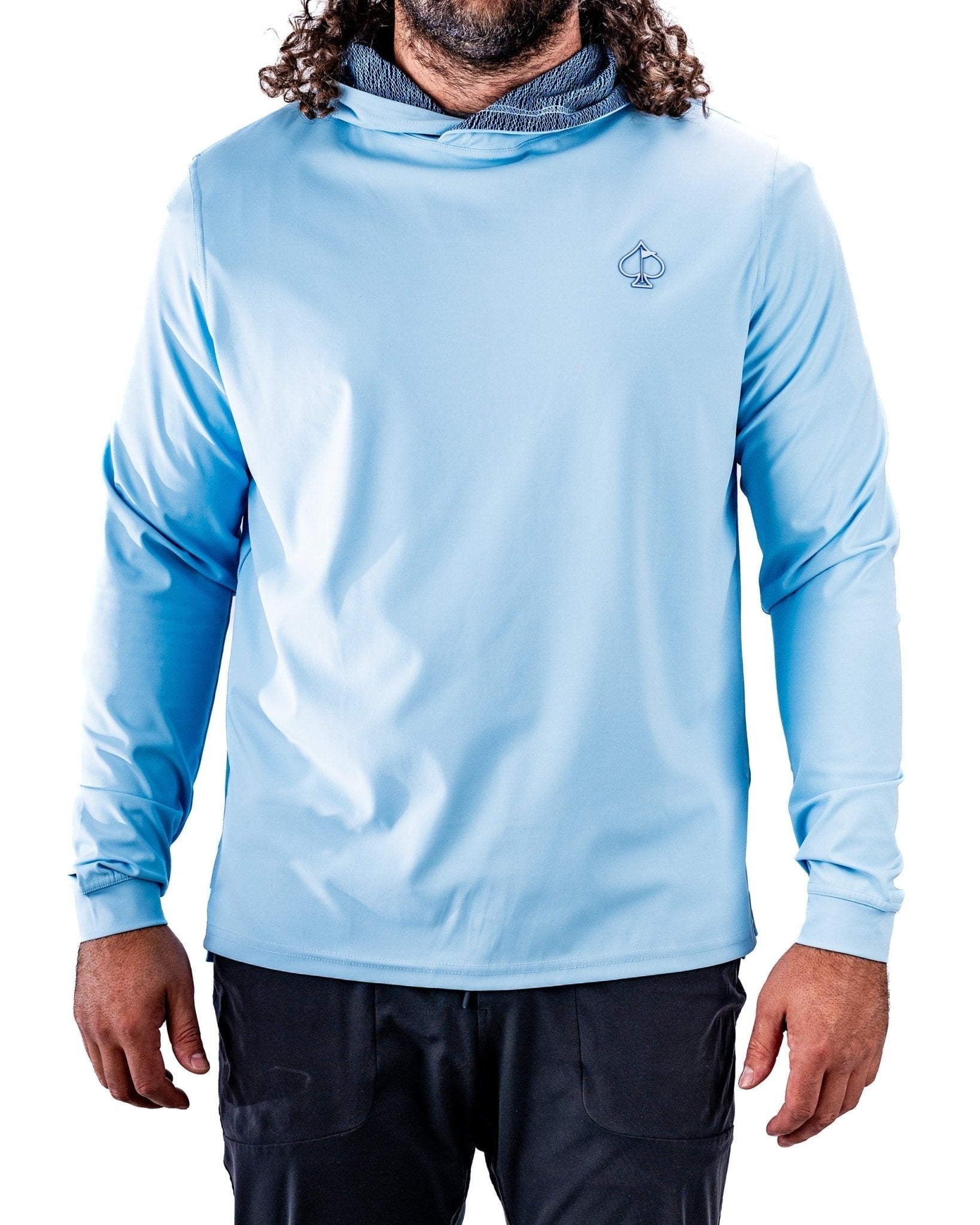 Performance Golf Hoodie - Squiggle Blue - Pins and Aces