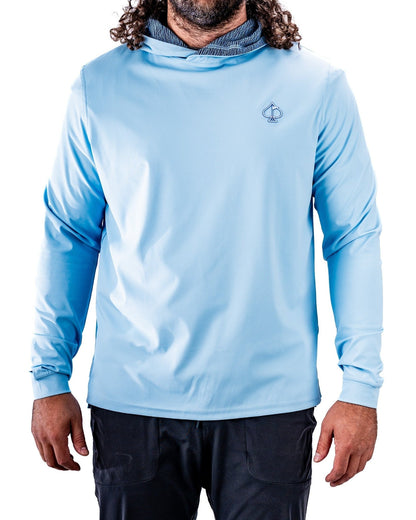 Performance Golf Hoodie - Squiggle Blue - Pins and Aces