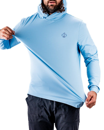 Performance Golf Hoodie - Squiggle Blue - Pins and Aces