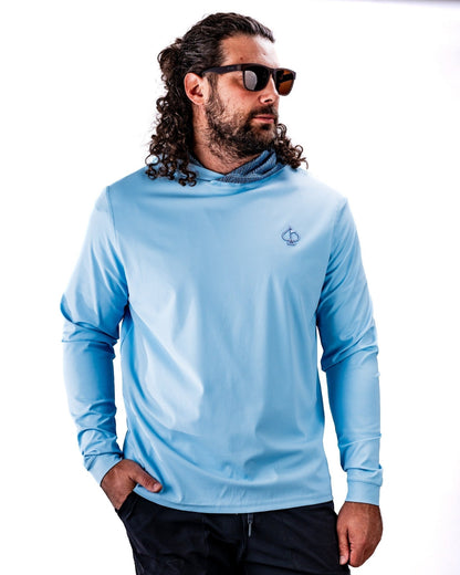 Performance Golf Hoodie - Squiggle Blue - Pins and Aces