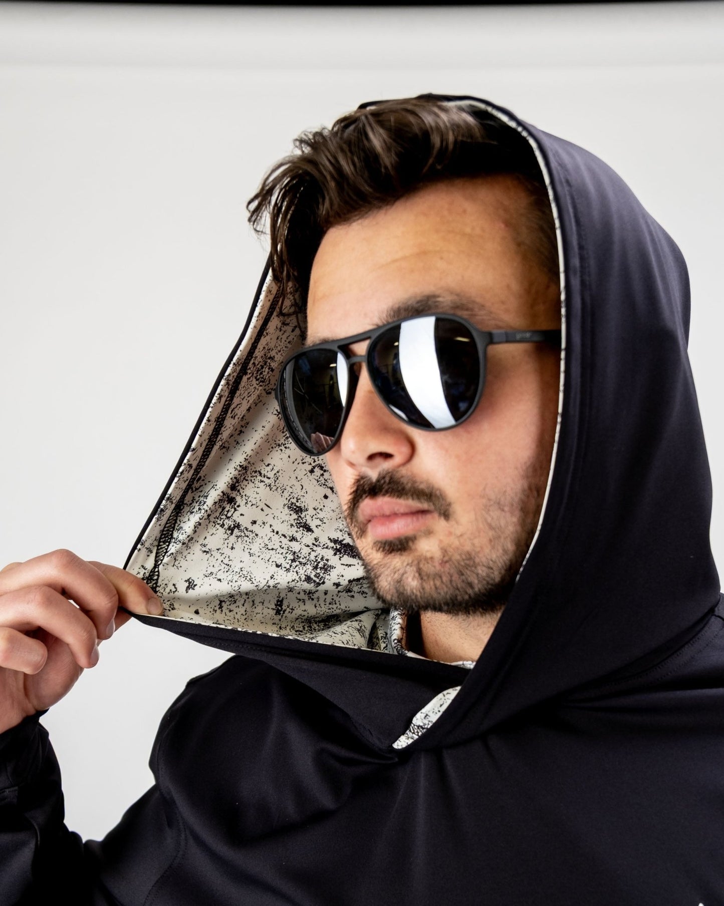 Performance Golf Hoodie - White Noise - Pins and Aces