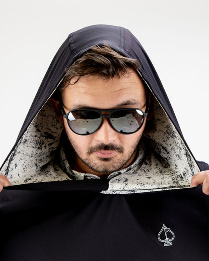 Performance Golf Hoodie - White Noise - Pins and Aces
