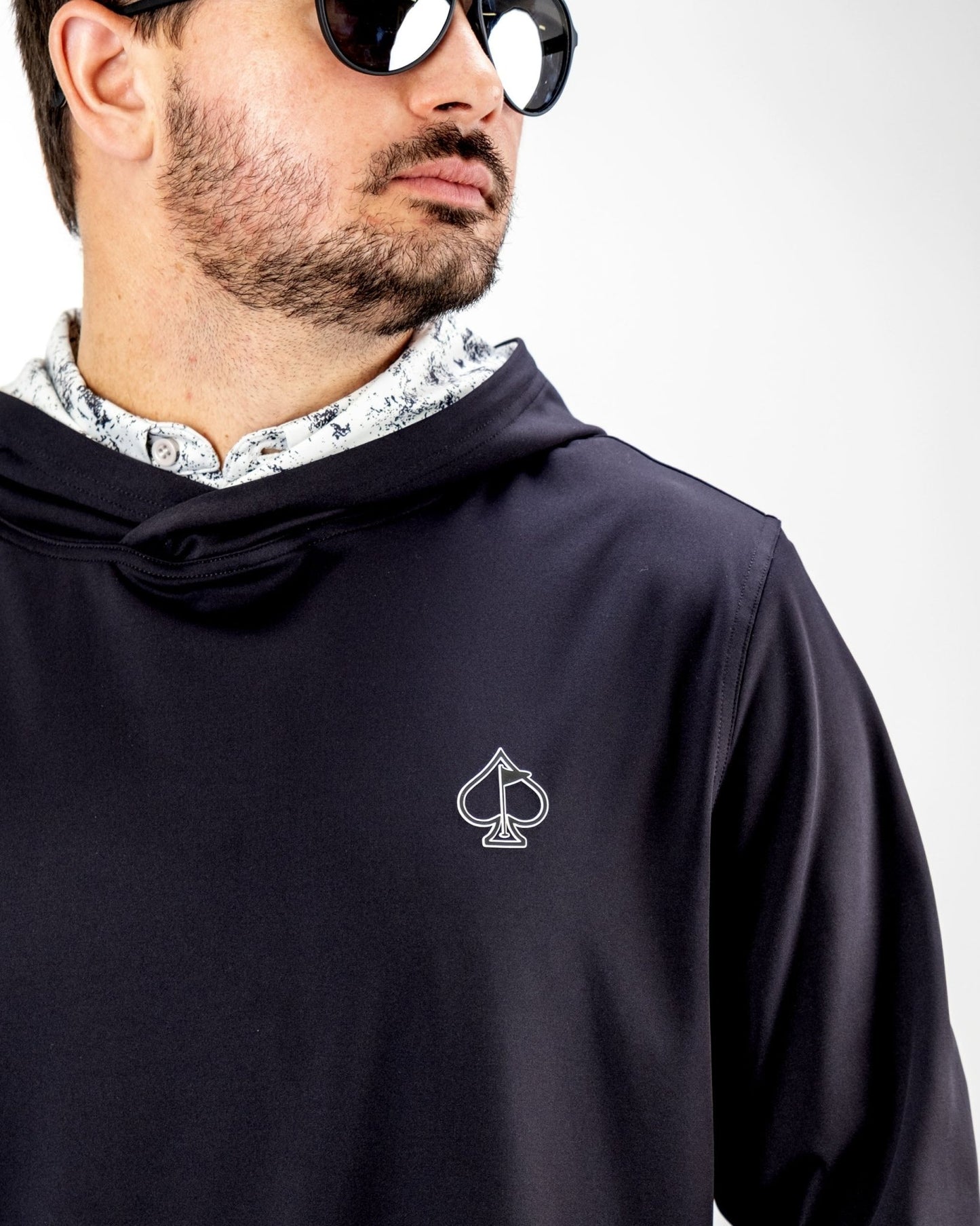 Performance Golf Hoodie - White Noise - Pins and Aces