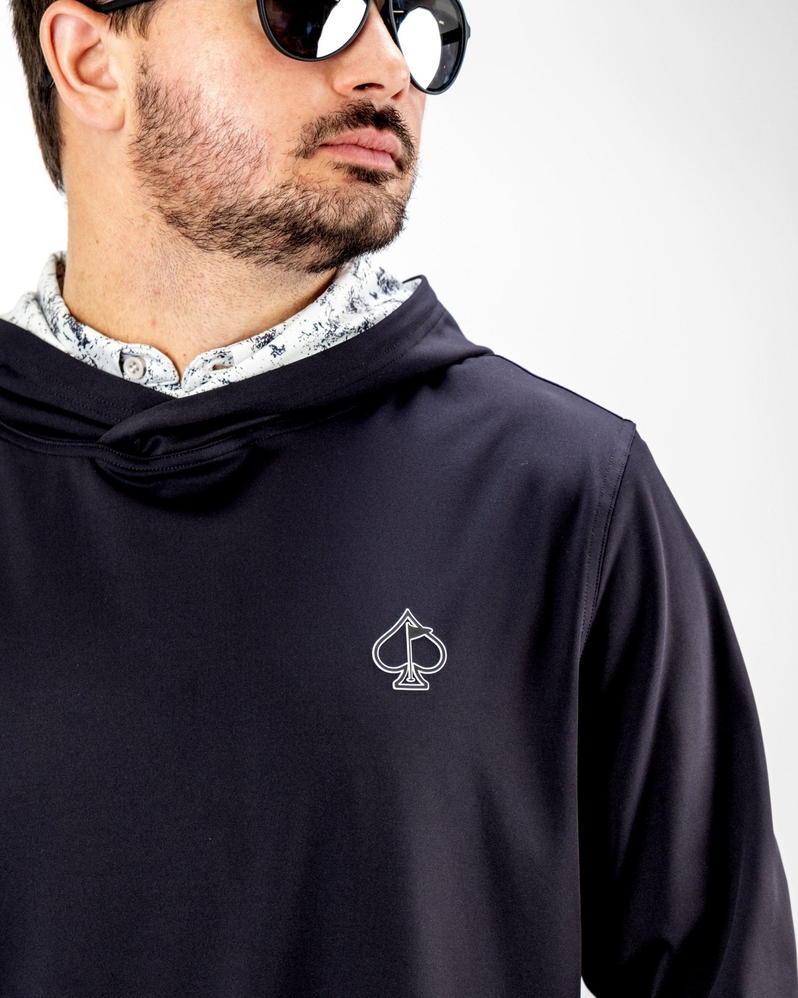Performance Golf Hoodie - White Noise - Pins and Aces