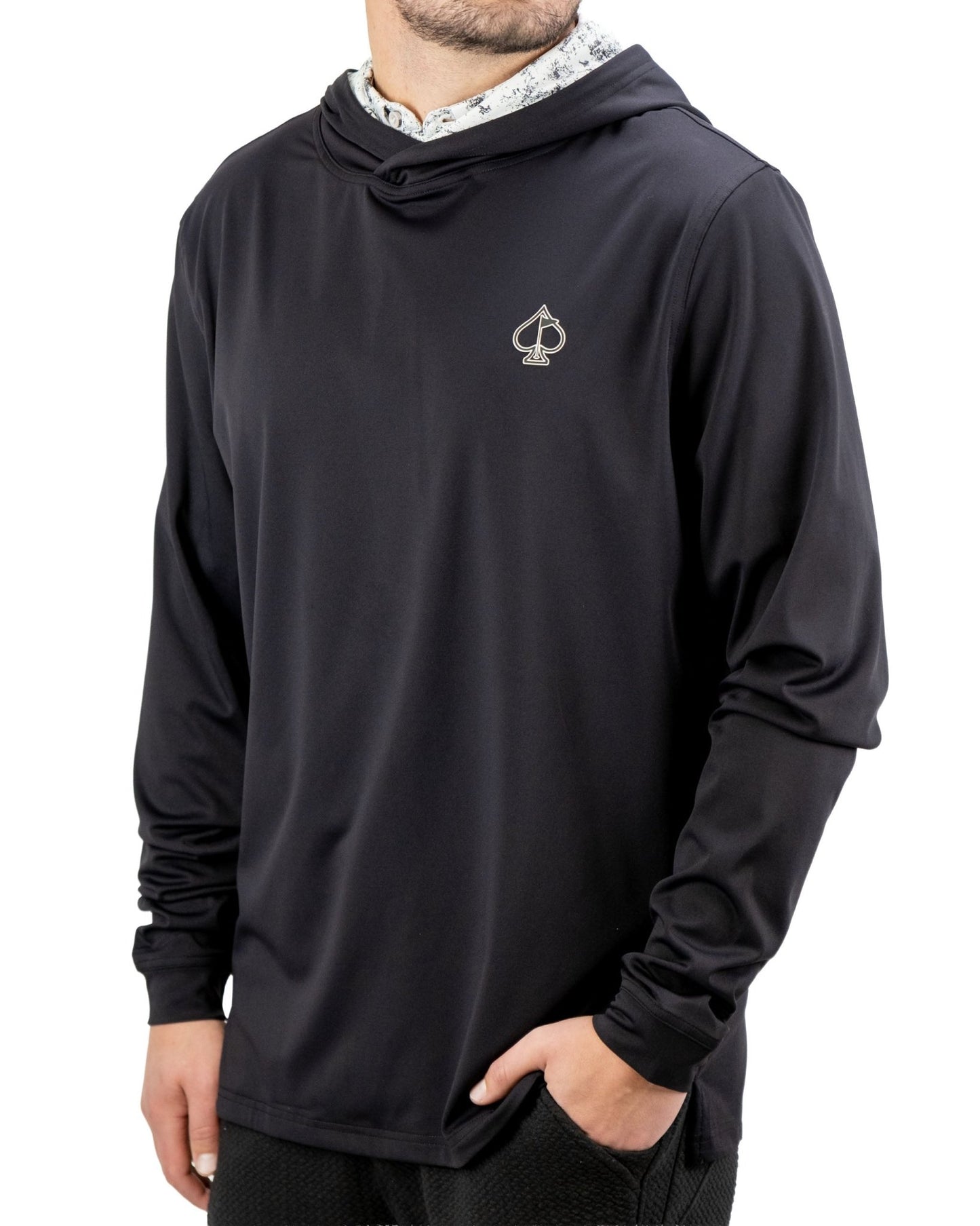 Performance Golf Hoodie - White Noise - Pins and Aces