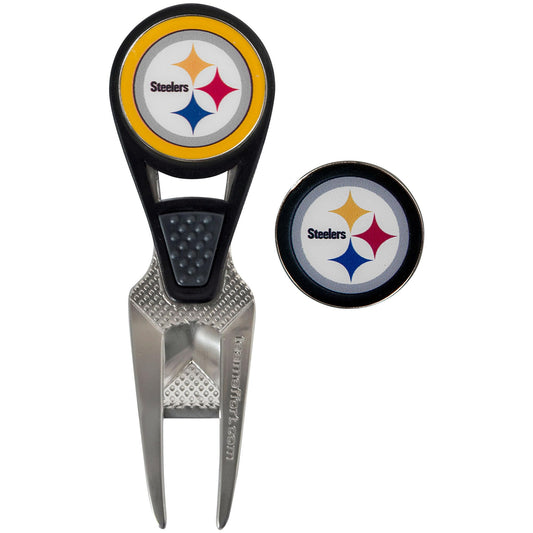 Pittsburgh Steelers CVX Ball Mark Repair Tool & 2 Ball Markers |Team Effort - Team Effort