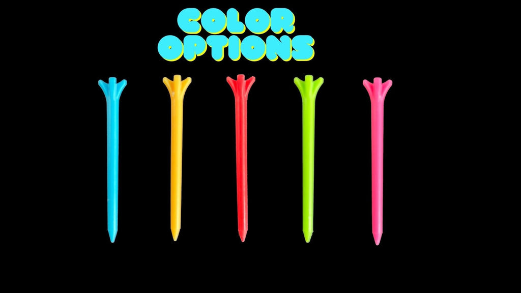 Plastic Golf Tees 2 - 3/4in, 5 - Prong, Eco Multi Colored 100ct - 