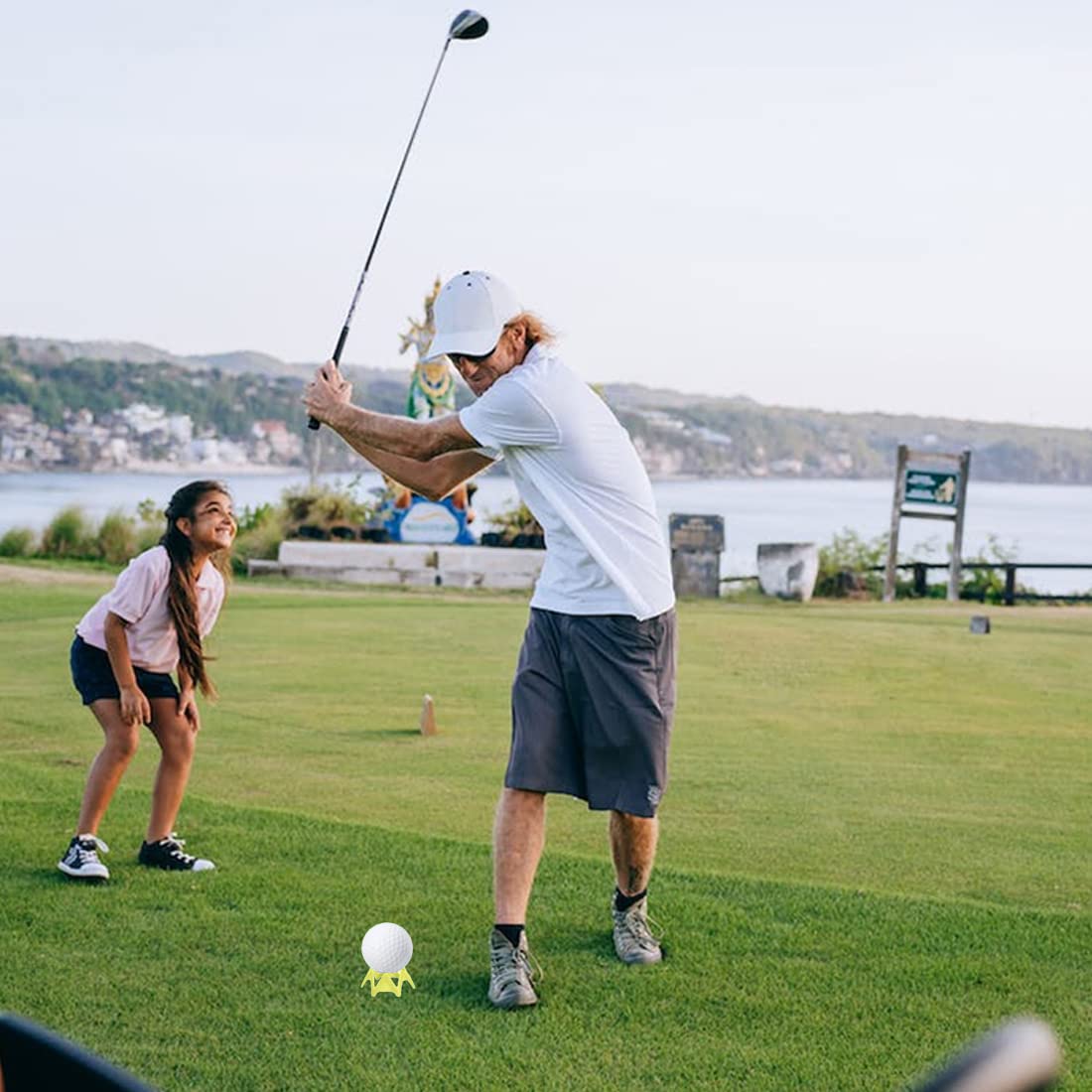 Plastic Golf Tees, 20Pcs Golf Simulator Tees for Home - Pink - 