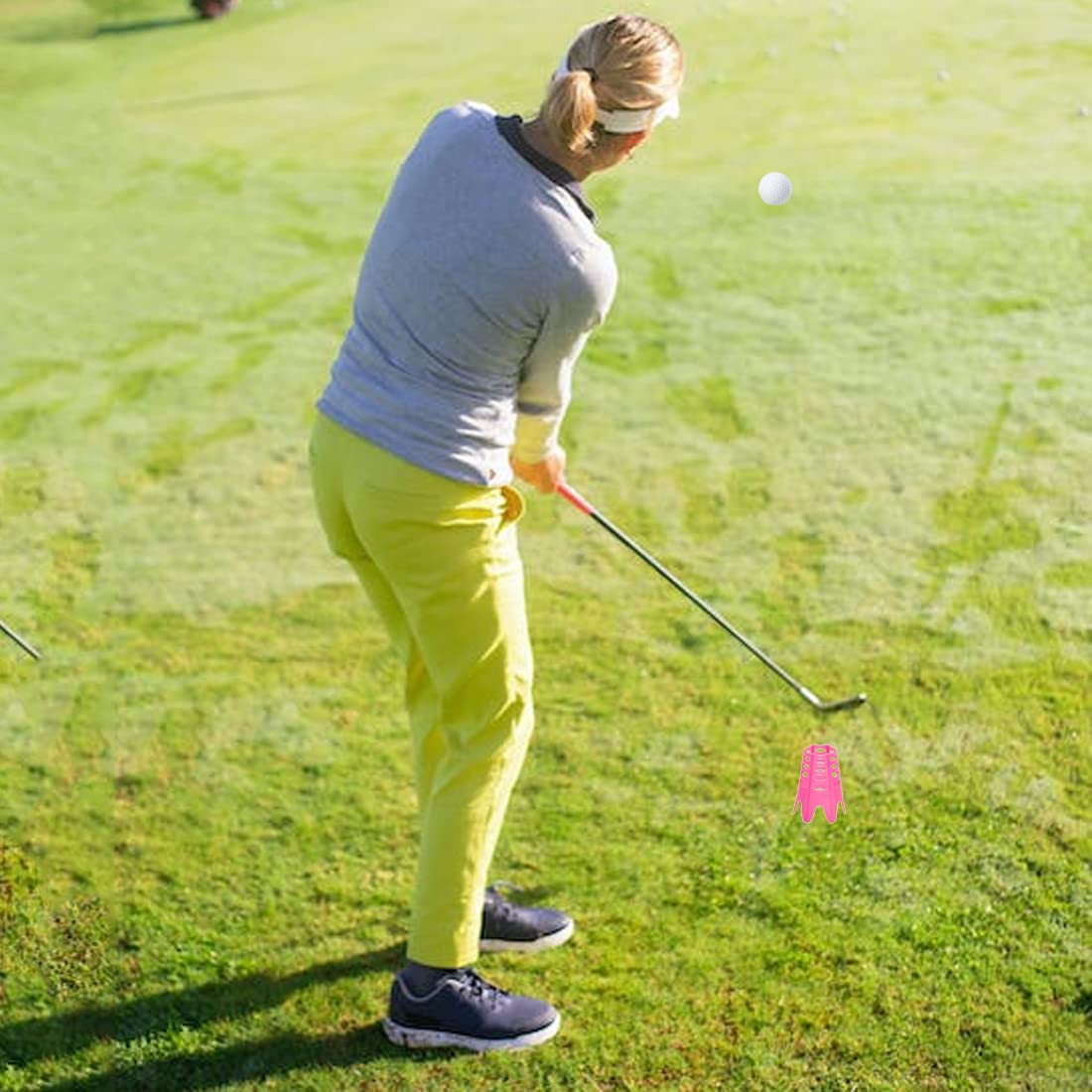 Plastic Golf Tees, 20Pcs Golf Simulator Tees for Home - Pink - 