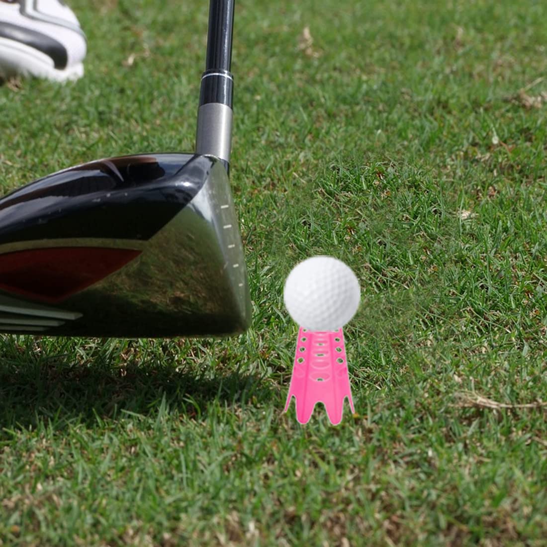 Plastic Golf Tees, 20Pcs Golf Simulator Tees for Home - Pink - 