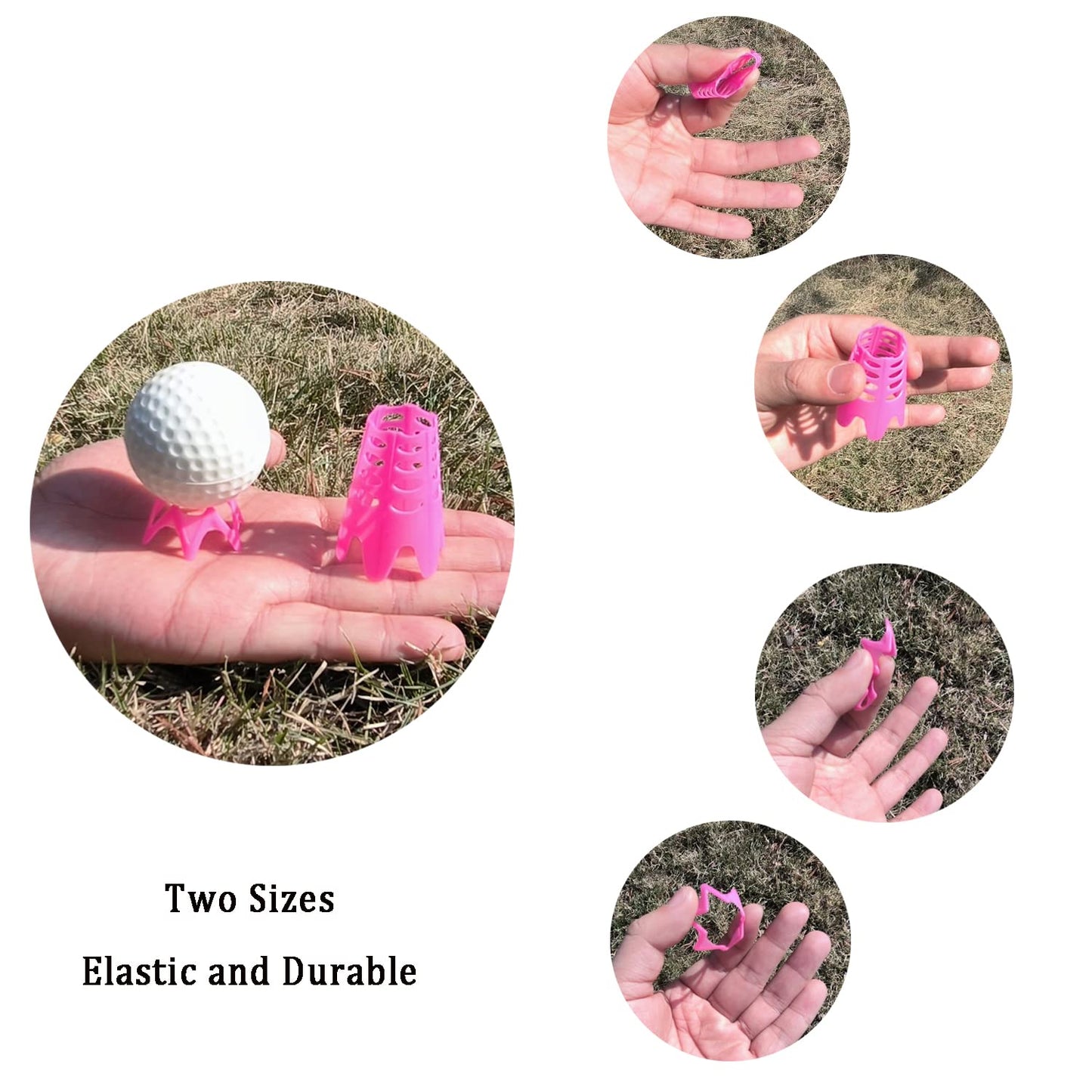 Plastic Golf Tees, 20Pcs Golf Simulator Tees for Home - Pink - 