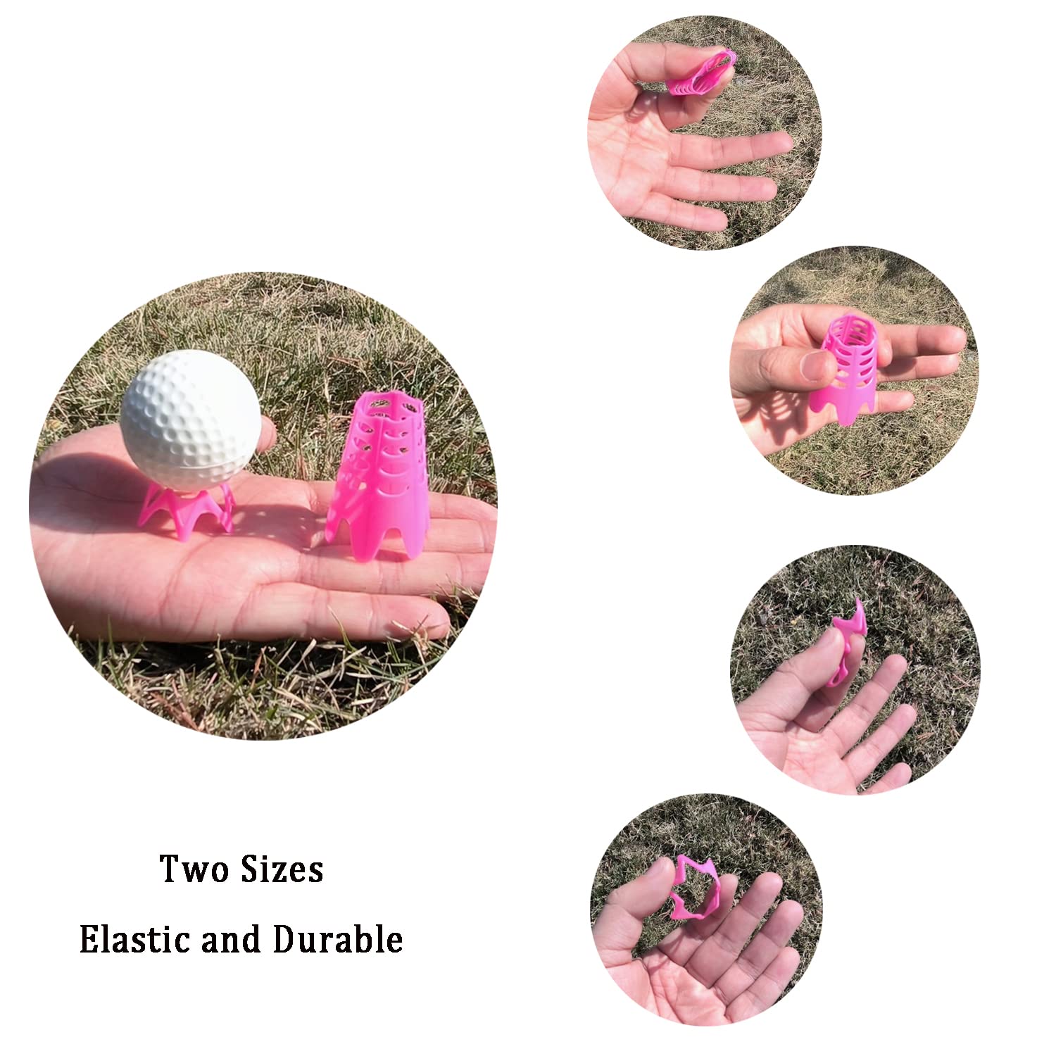 Plastic Golf Tees, 20Pcs Golf Simulator Tees for Home - Pink - 