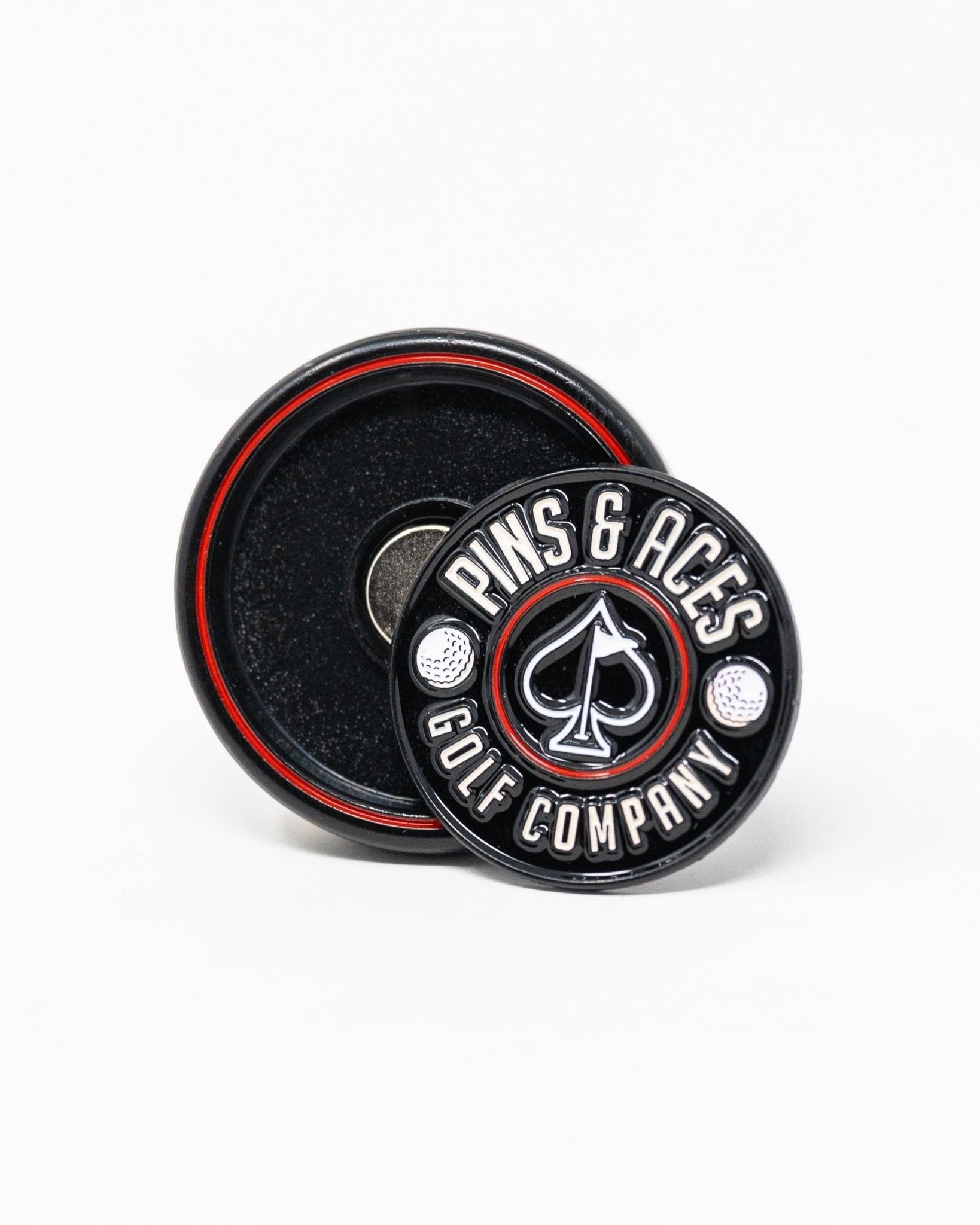 Pop Out Medallion Ball Marker - Black - Pins and Aces