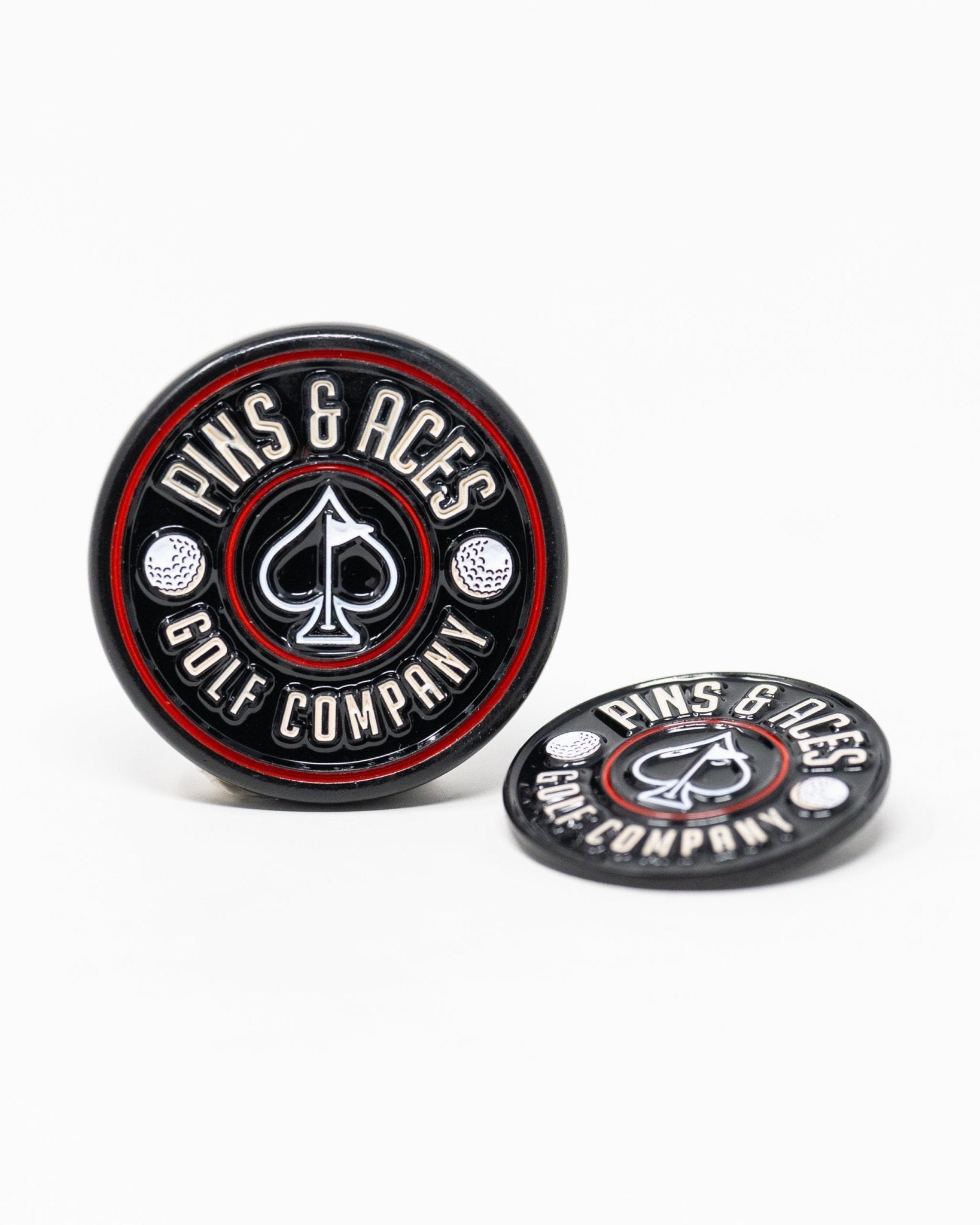 Pop Out Medallion Ball Marker - Black - Pins and Aces
