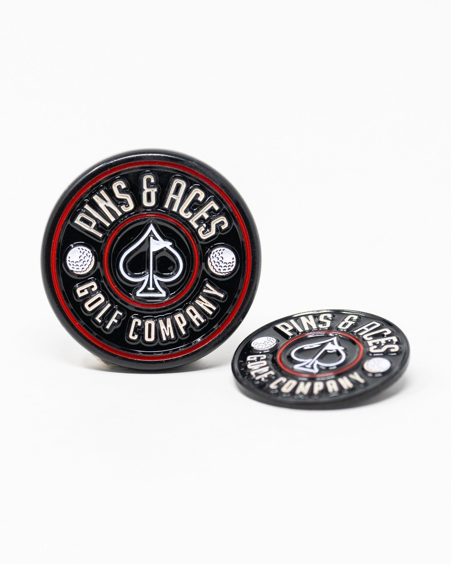 Pop Out Medallion Ball Marker - Black - Pins and Aces