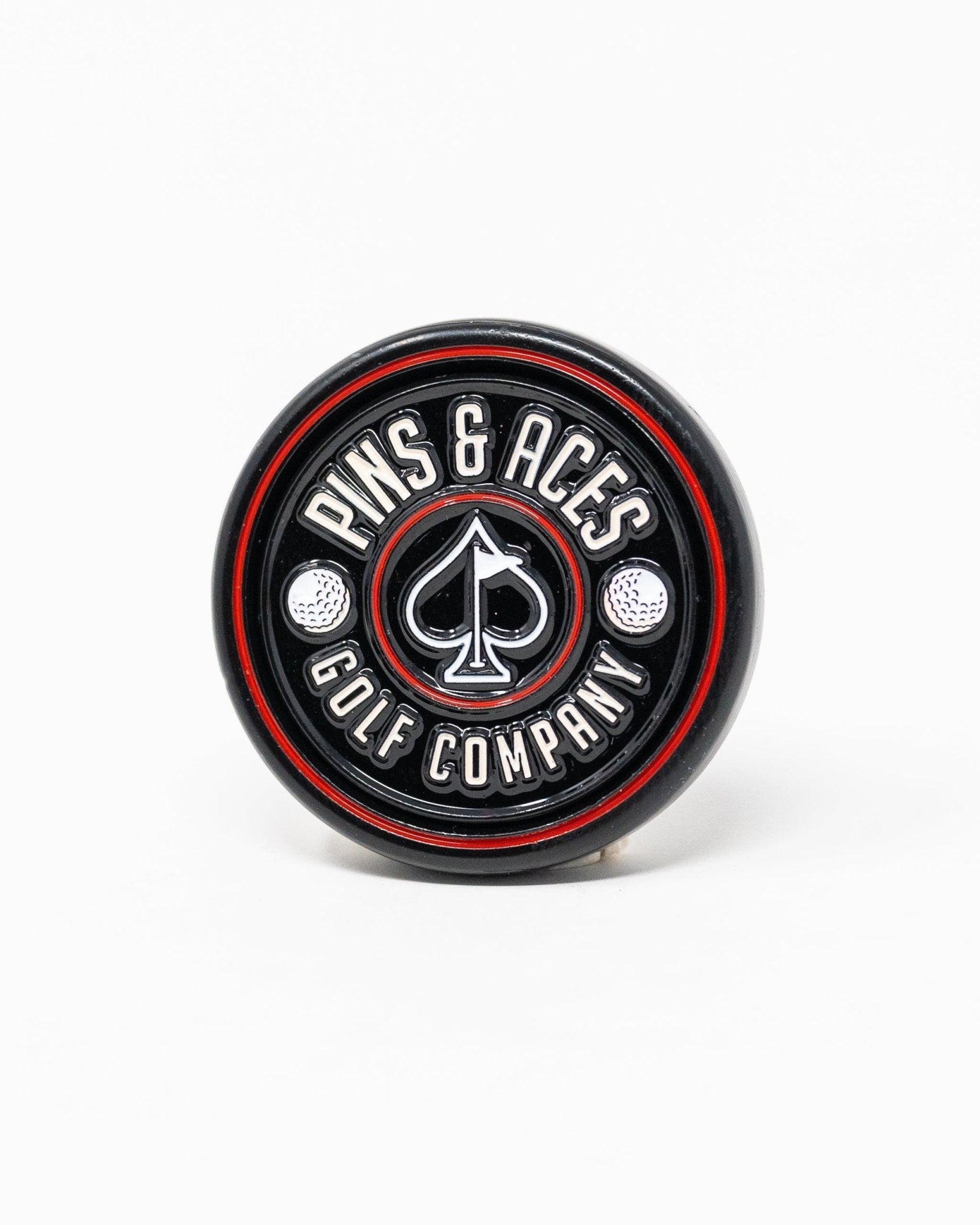 Pop Out Medallion Ball Marker - Black - Pins and Aces