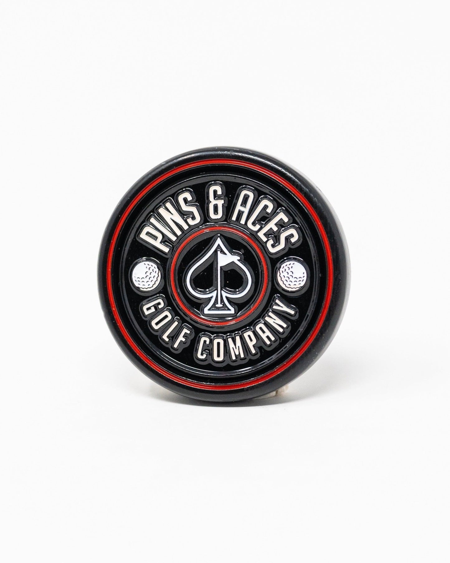 Pop Out Medallion Ball Marker - Black - Pins and Aces