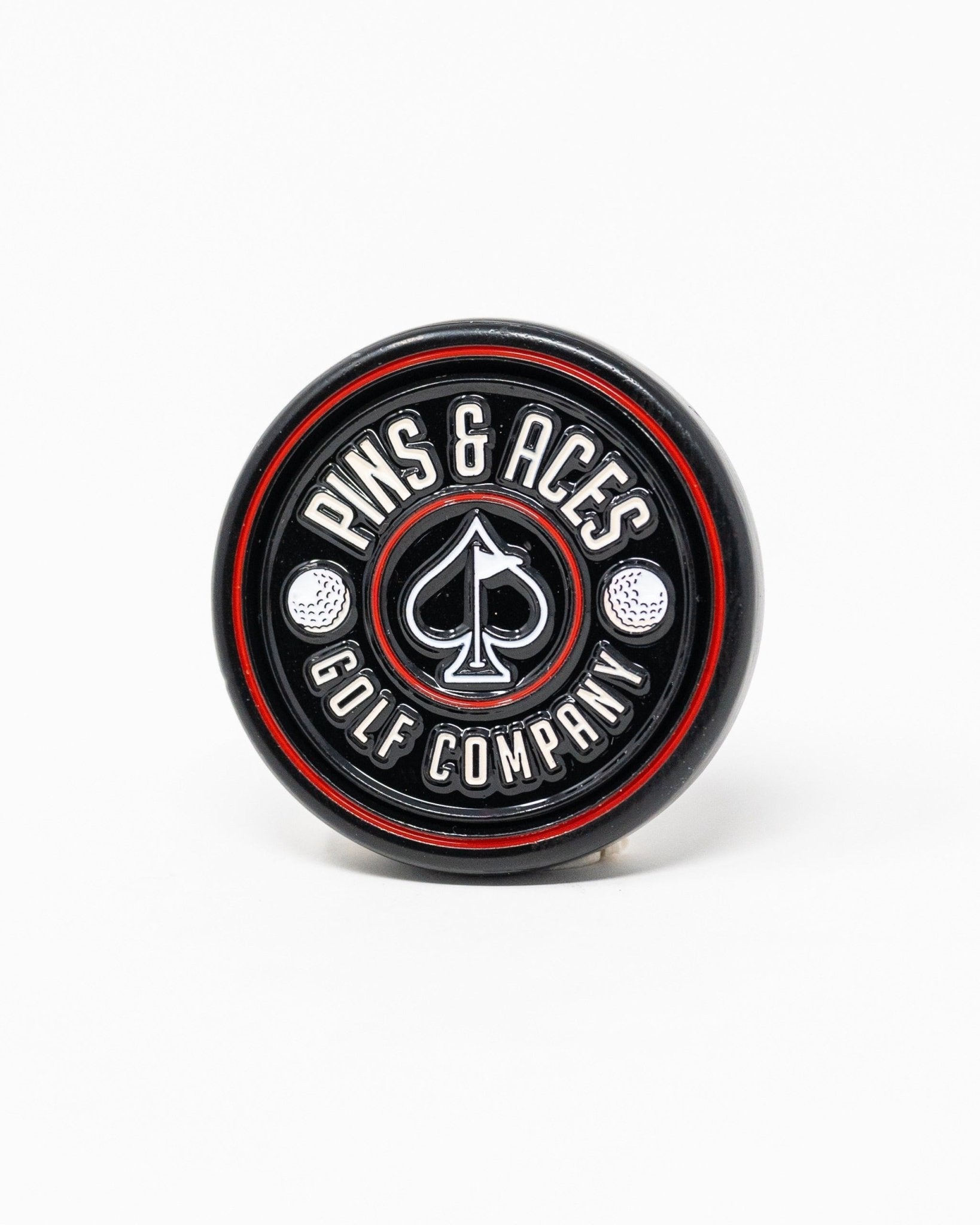 Pop Out Medallion Ball Marker - Black - Pins and Aces