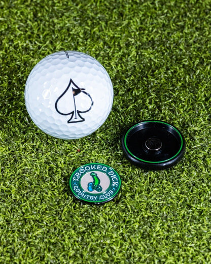 Pop Out Medallion Ball Marker - Crooked Dick - Pins and Aces