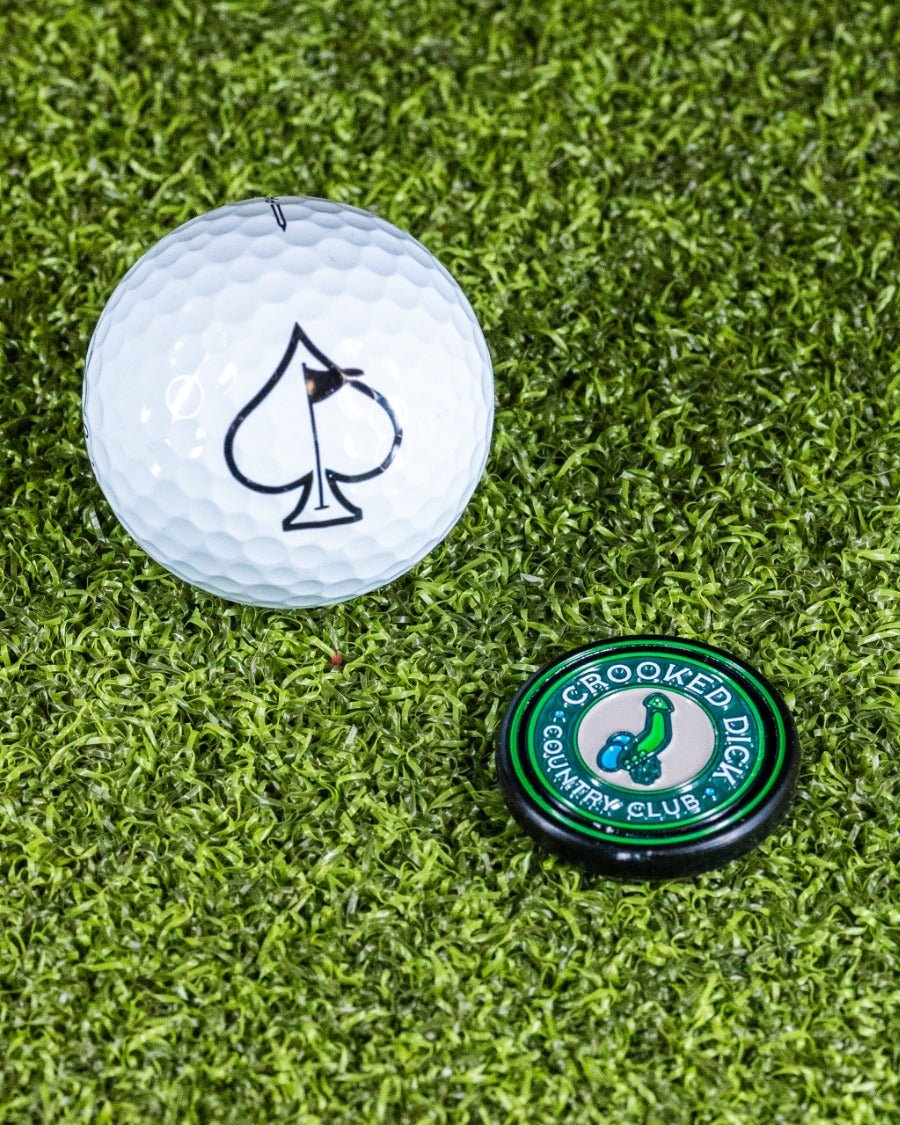Pop Out Medallion Ball Marker - Crooked Dick - Pins and Aces