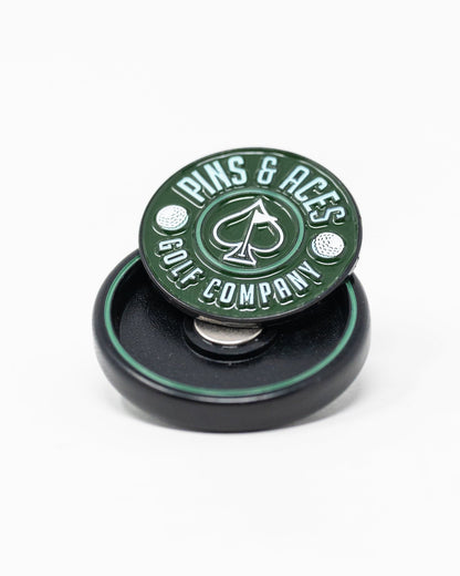 Pop Out Medallion Ball Marker - Green - Pins and Aces