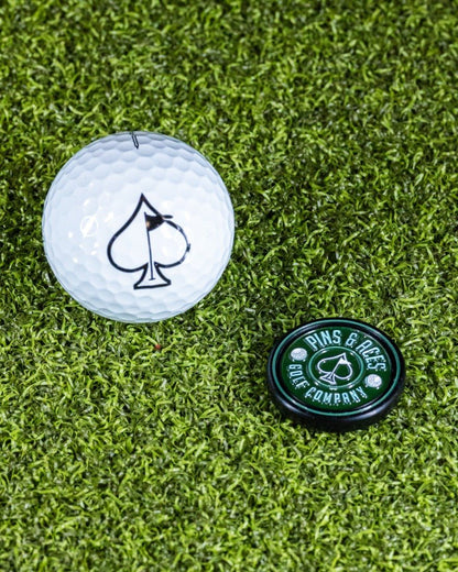 Pop Out Medallion Ball Marker - Green - Pins and Aces