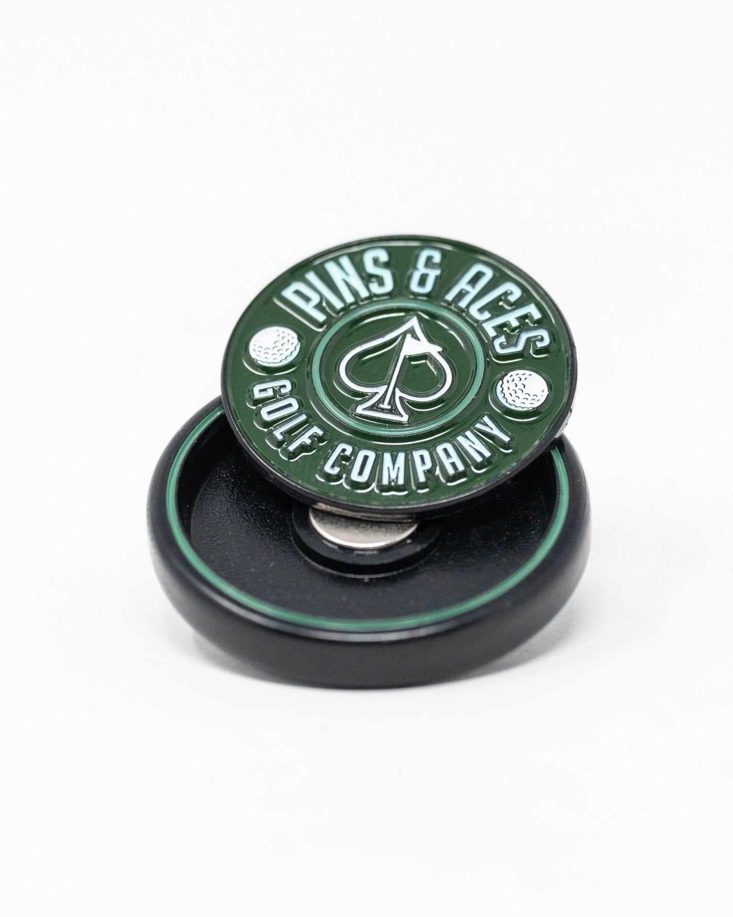 Pop Out Medallion Ball Marker - Green - Pins and Aces