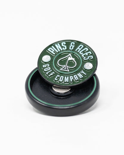 Pop Out Medallion Ball Marker - Green - Pins and Aces
