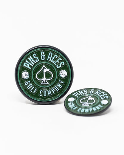 Pop Out Medallion Ball Marker - Green - Pins and Aces