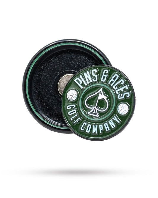 Pop Out Medallion Ball Marker - Green - Pins and Aces