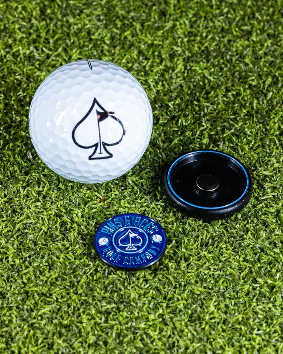 Pop Out Medallion Ball Marker - Navy - Pins and Aces
