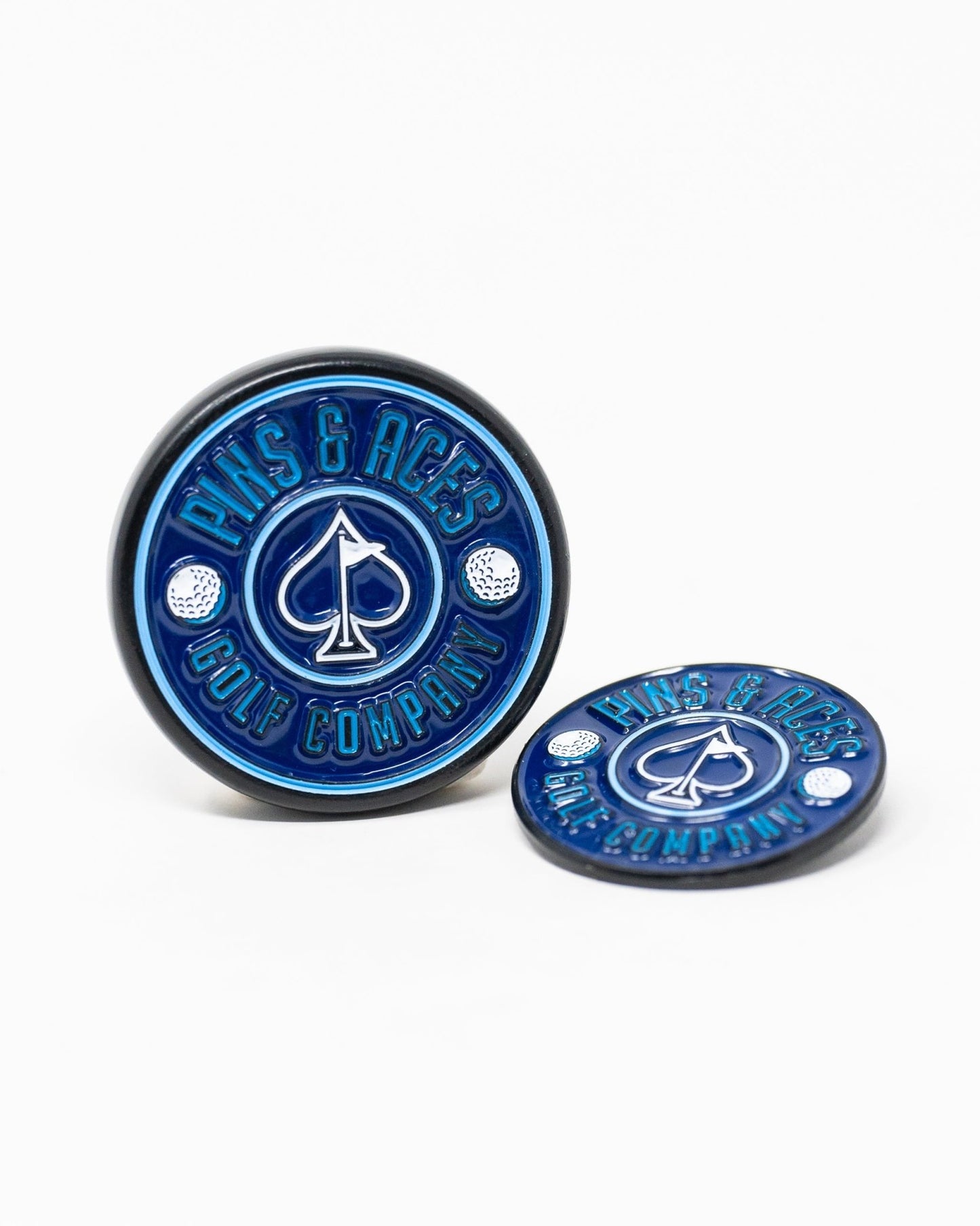 Pop Out Medallion Ball Marker - Navy - Pins and Aces
