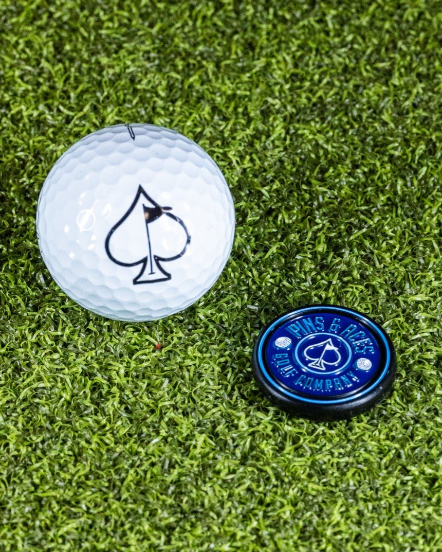 Pop Out Medallion Ball Marker - Navy - Pins and Aces