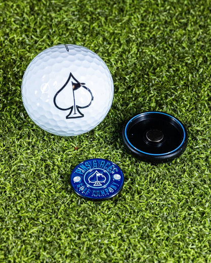 Pop Out Medallion Ball Marker - Navy - Pins and Aces