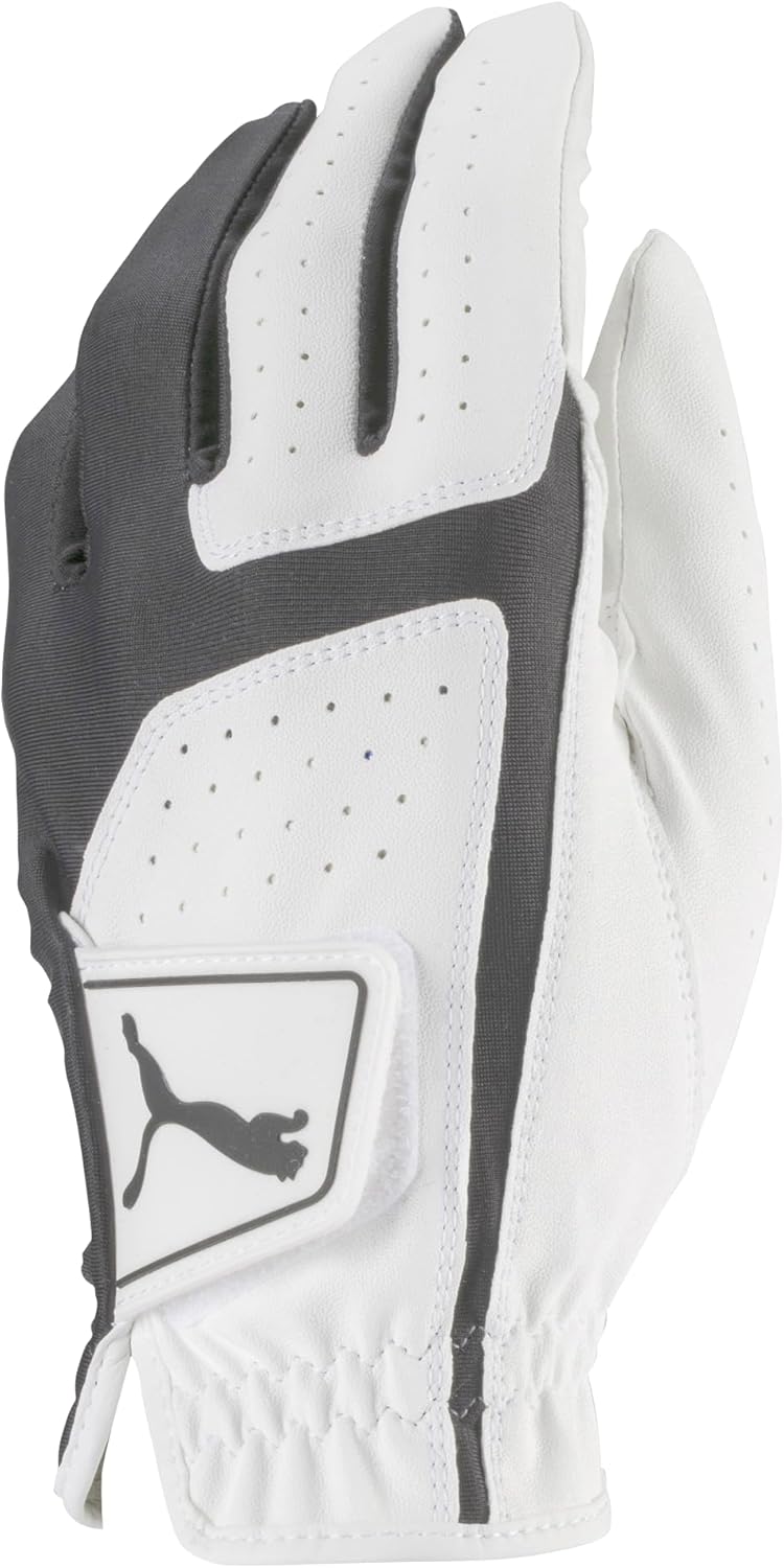 PUMA Golf Men's Flexlite Golf Glove (Bright White - Quiet Shade, Large, Left Hand) - 