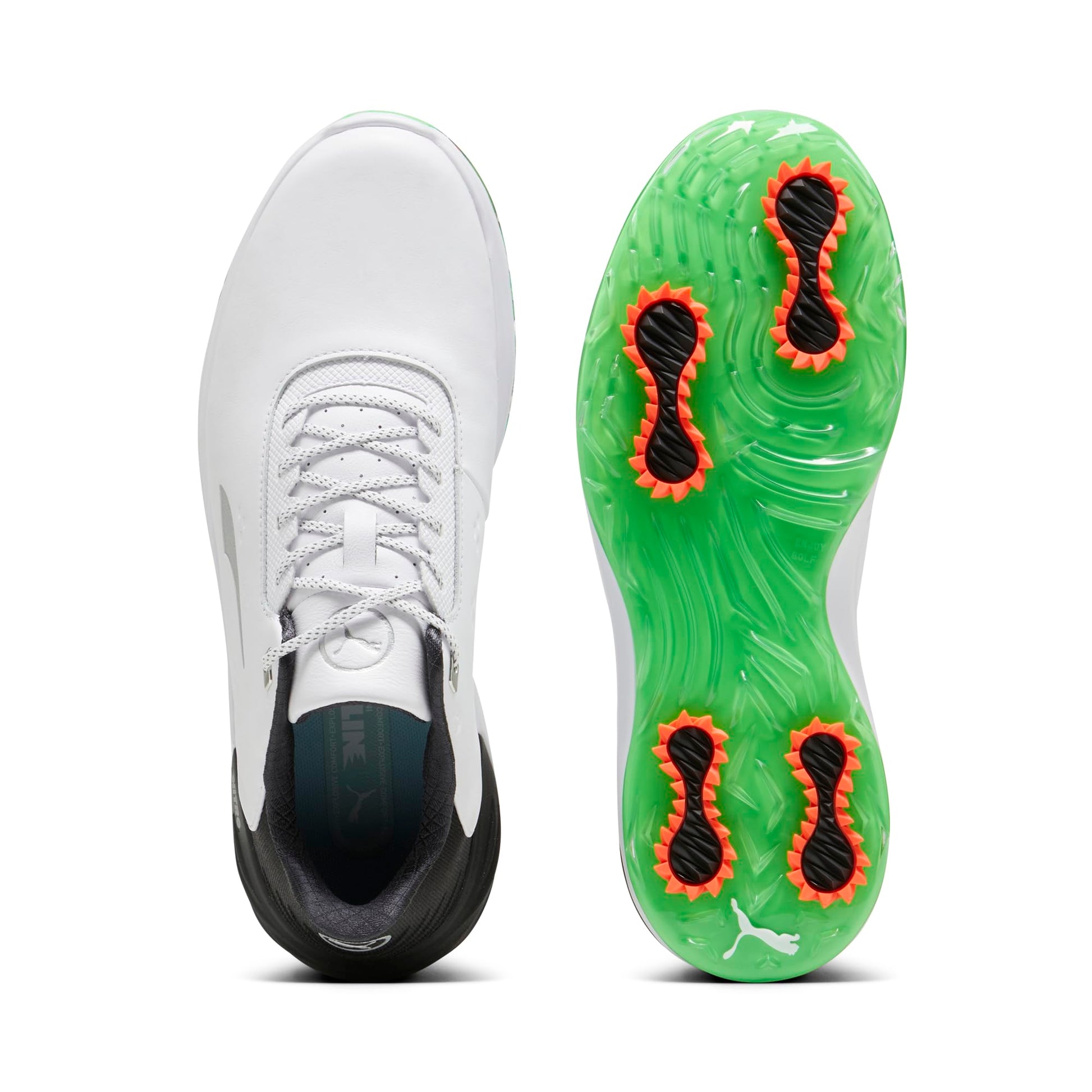 PUMA GOLF Men's Phantomcat Nitro Golf Shoes - 12.5 - Puma White/Puma Silver/Feather Gray