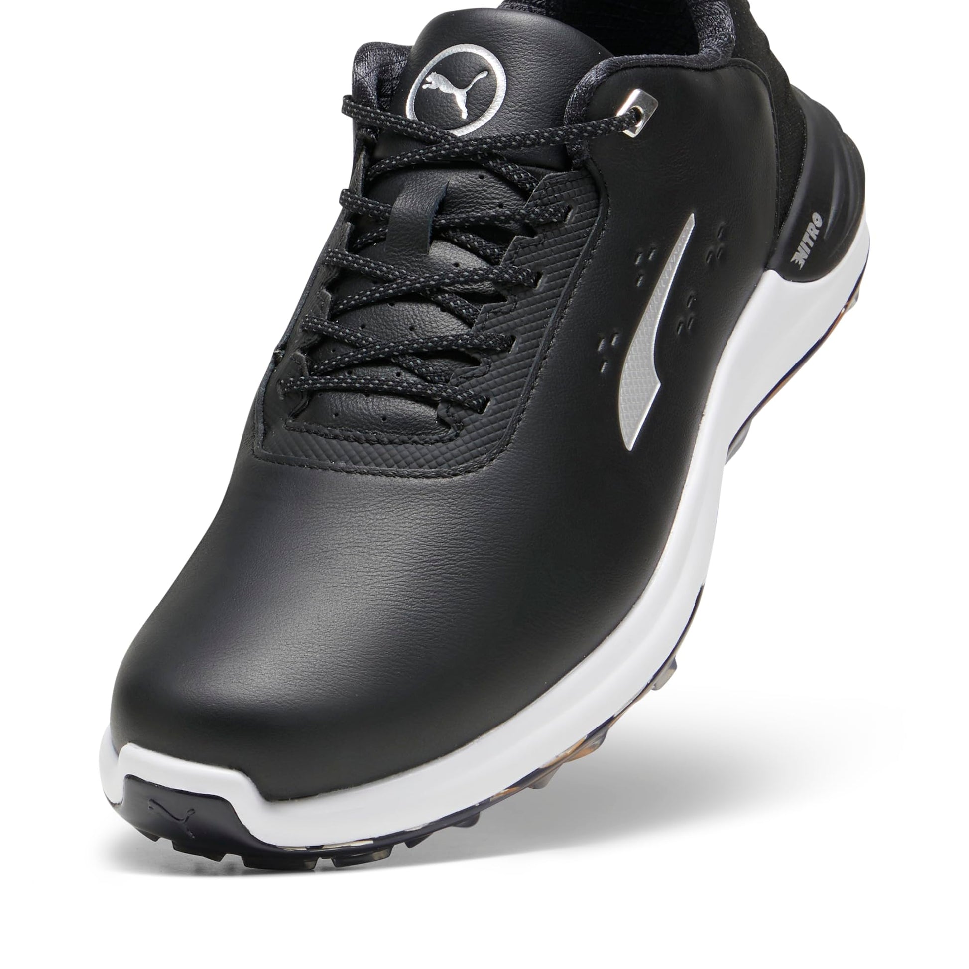 PUMA GOLF Men's Phantomcat Nitro Golf Shoes - 12.5 - Puma White/Puma Silver/Feather Gray