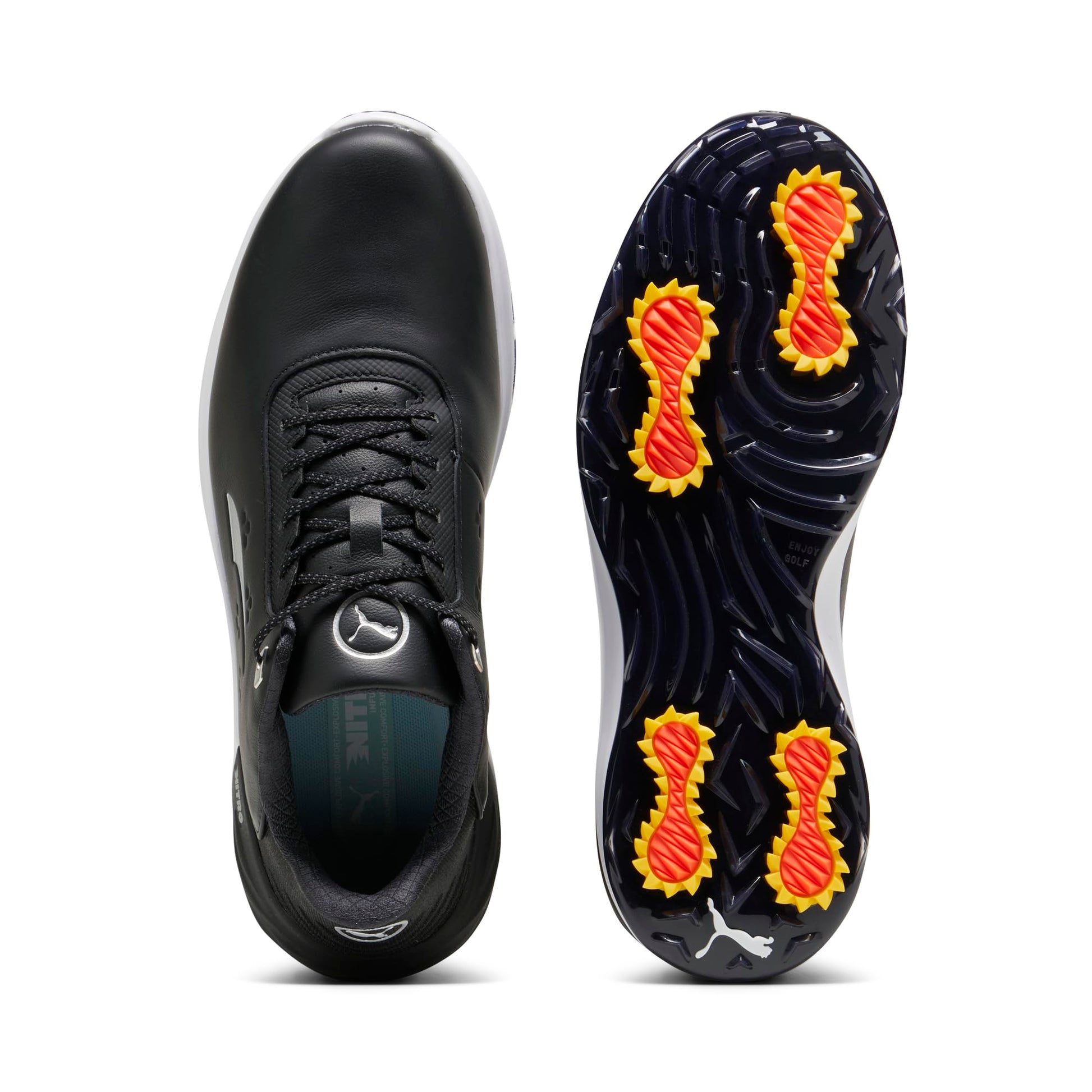 PUMA GOLF Men's Phantomcat Nitro Golf Shoes - 12.5 - Puma White/Puma Silver/Feather Gray