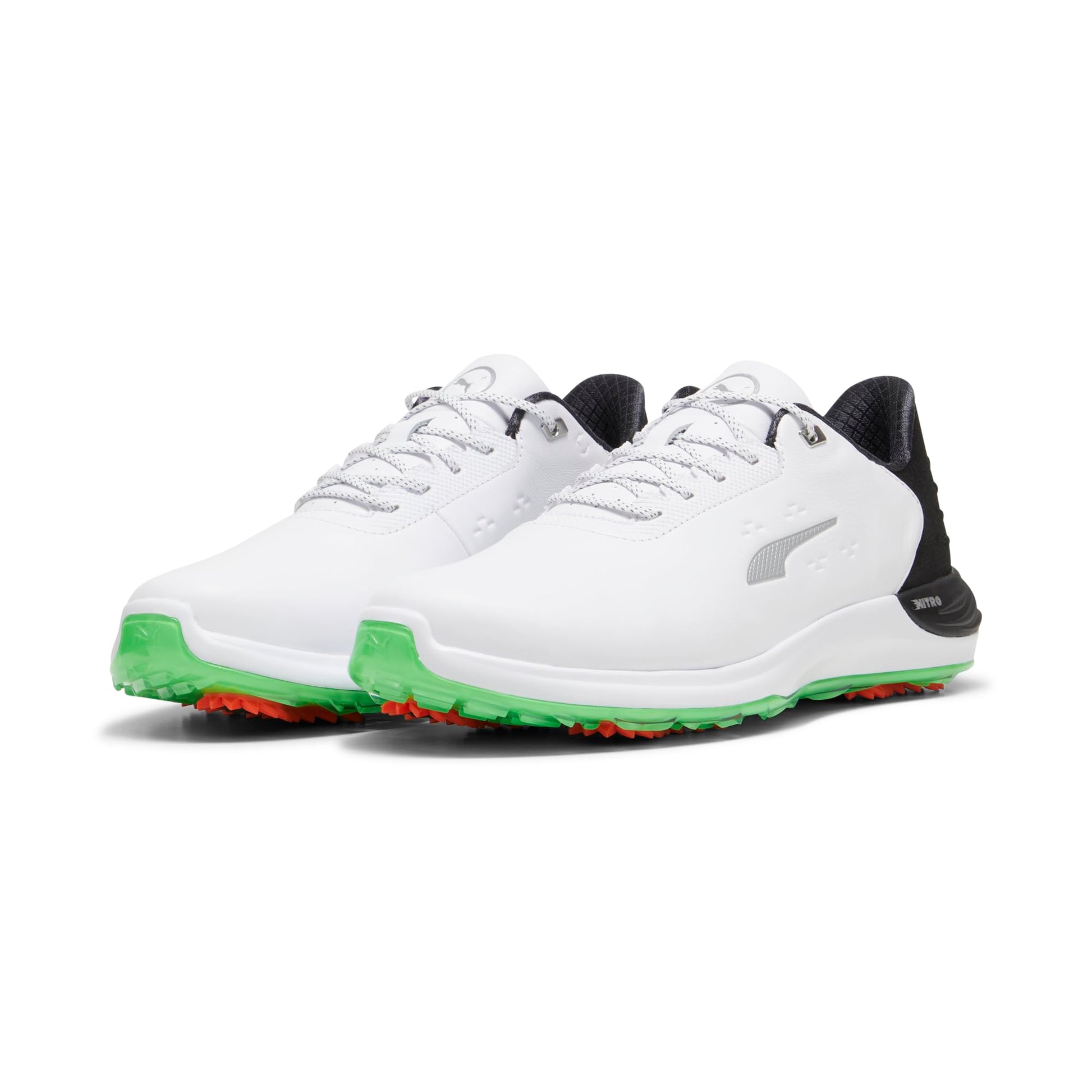 PUMA GOLF Men's Phantomcat Nitro Golf Shoes - 12.5 - Puma White/Puma Silver/Feather Gray