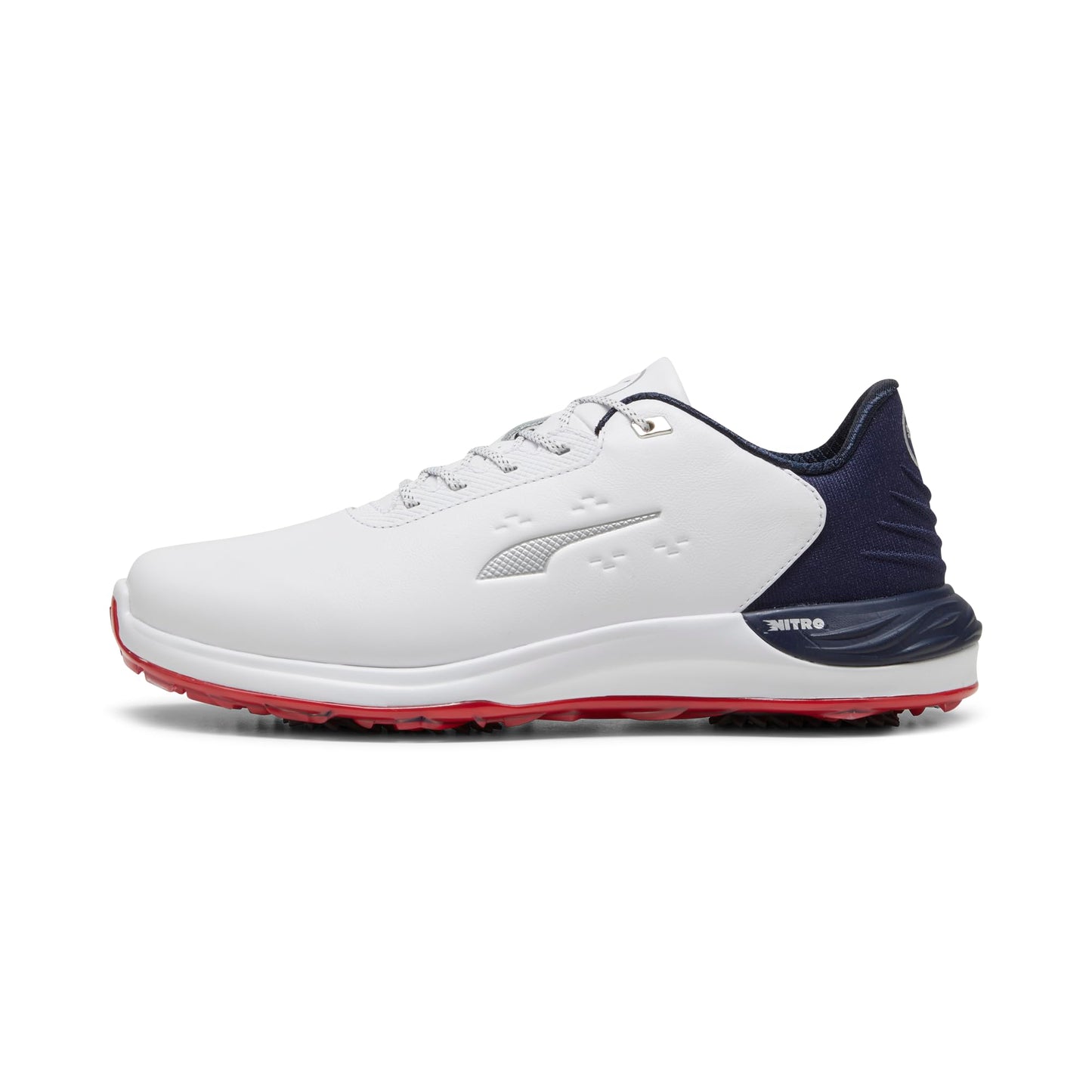 PUMA GOLF Men's Phantomcat Nitro Golf Shoes - 12.5 - Puma White/Puma Silver/Feather Gray