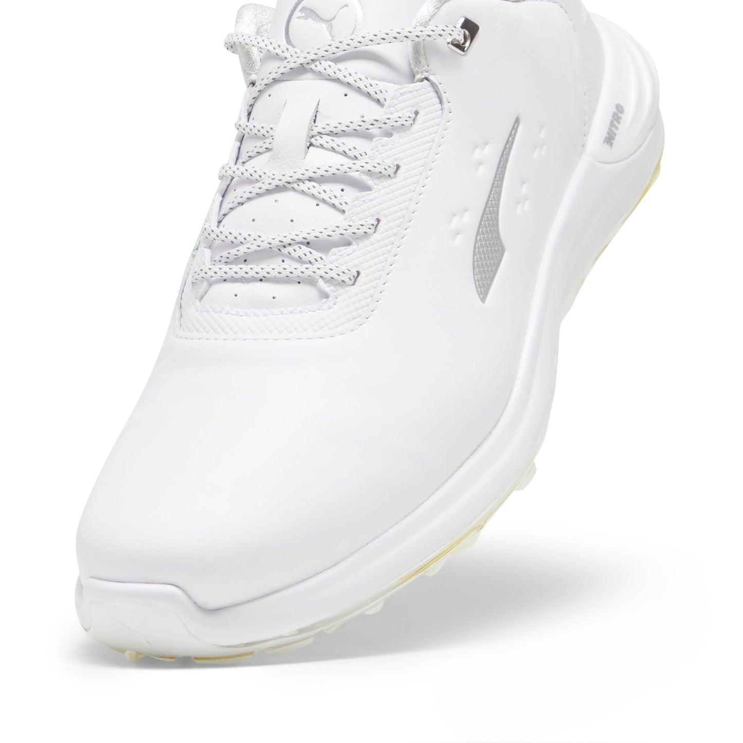 PUMA GOLF Men's Phantomcat Nitro Golf Shoes - 12.5 - Puma White/Puma Silver/Feather Gray