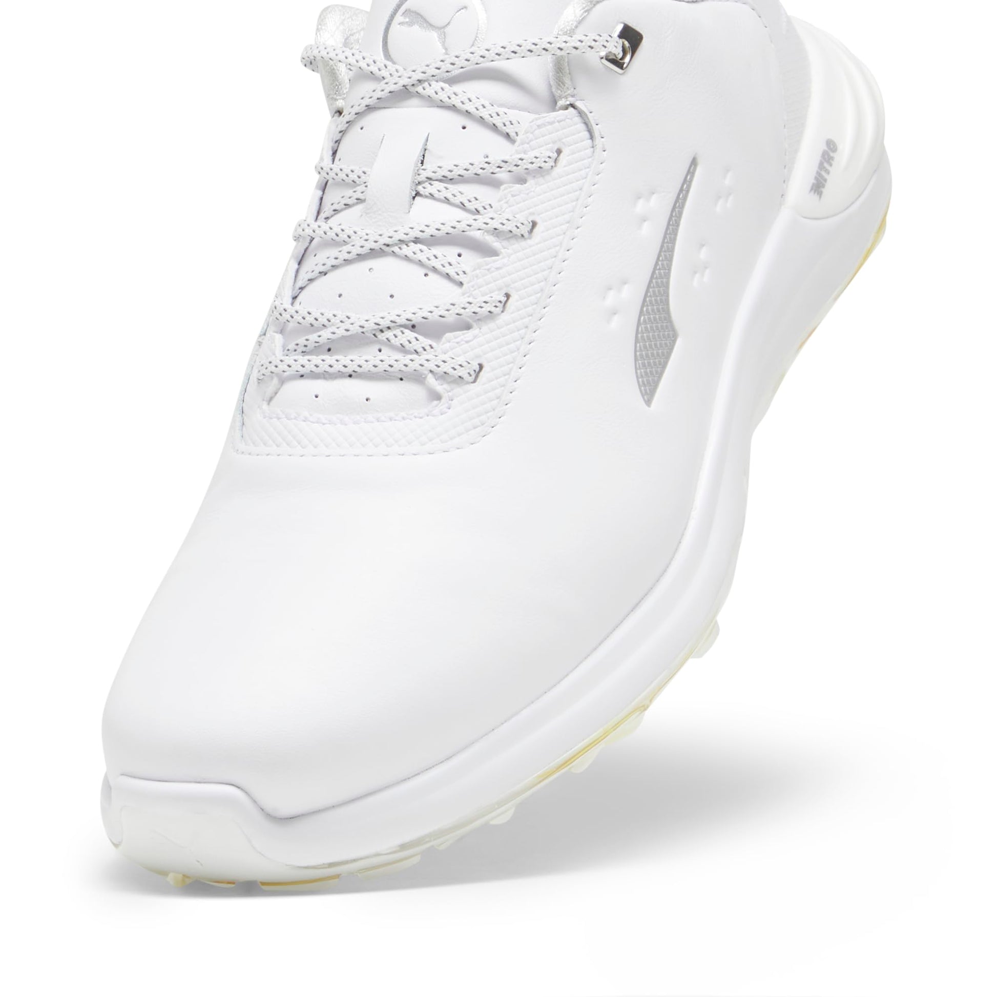 PUMA GOLF Men's Phantomcat Nitro Golf Shoes - 12.5 - Puma White/Puma Silver/Feather Gray