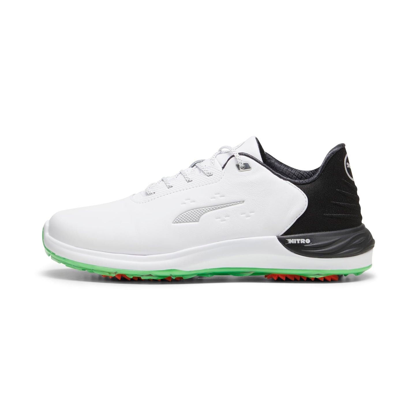 PUMA GOLF Men's Phantomcat Nitro Golf Shoes - 12.5 - Puma White/Puma Silver/Feather Gray