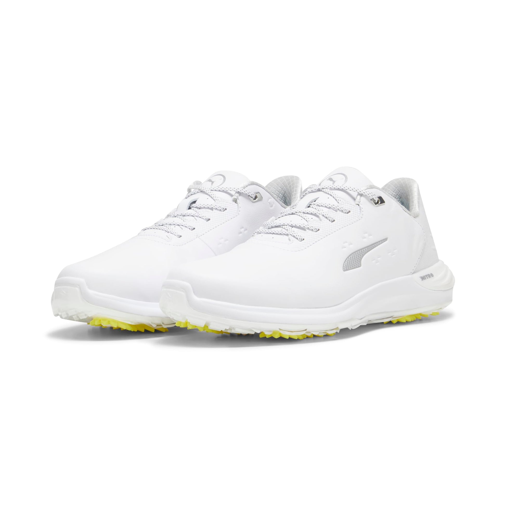 PUMA GOLF Men's Phantomcat Nitro Golf Shoes - 12.5 - Puma White/Puma Silver/Feather Gray