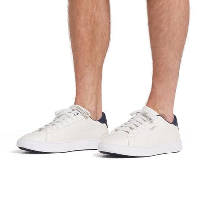PUMA Men's Classic G Golf Shoes - 8.5 - Warm White - deep Navy