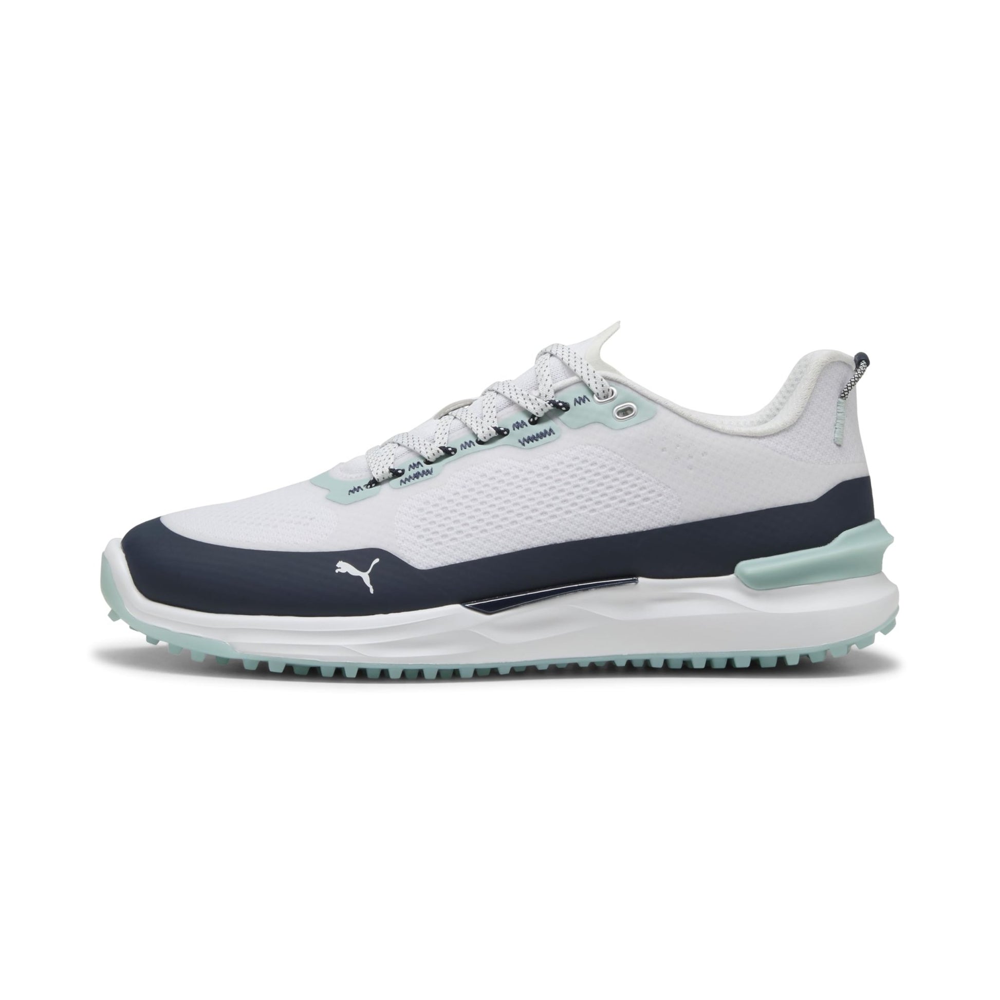 PUMA Men's Ignite Elevate X Golf Shoes - 15 - Puma White - deep Navy - modern Mint