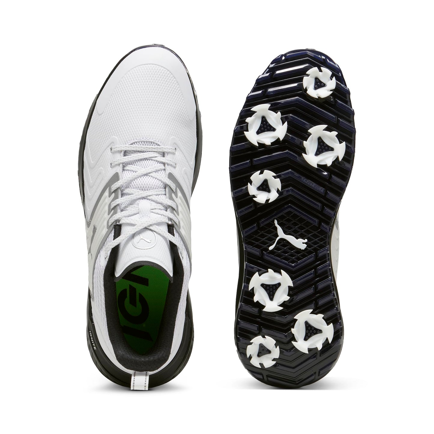 PUMA Men's Ignite Innovate Golf Shoes - 7.5 - White/Black