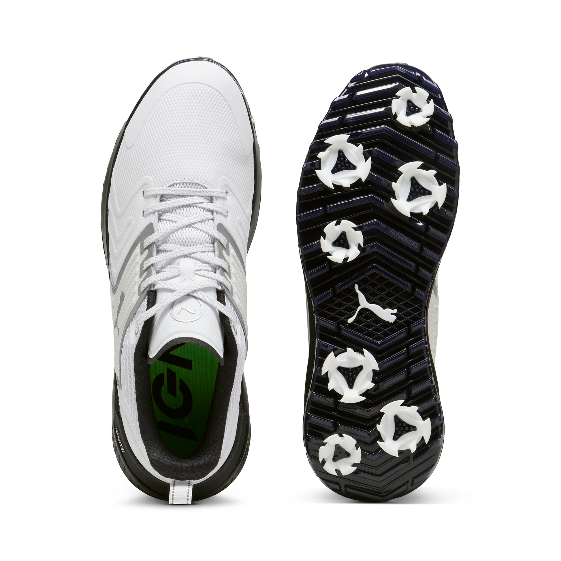 PUMA Men's Ignite Innovate Golf Shoes - 7.5 - White/Black